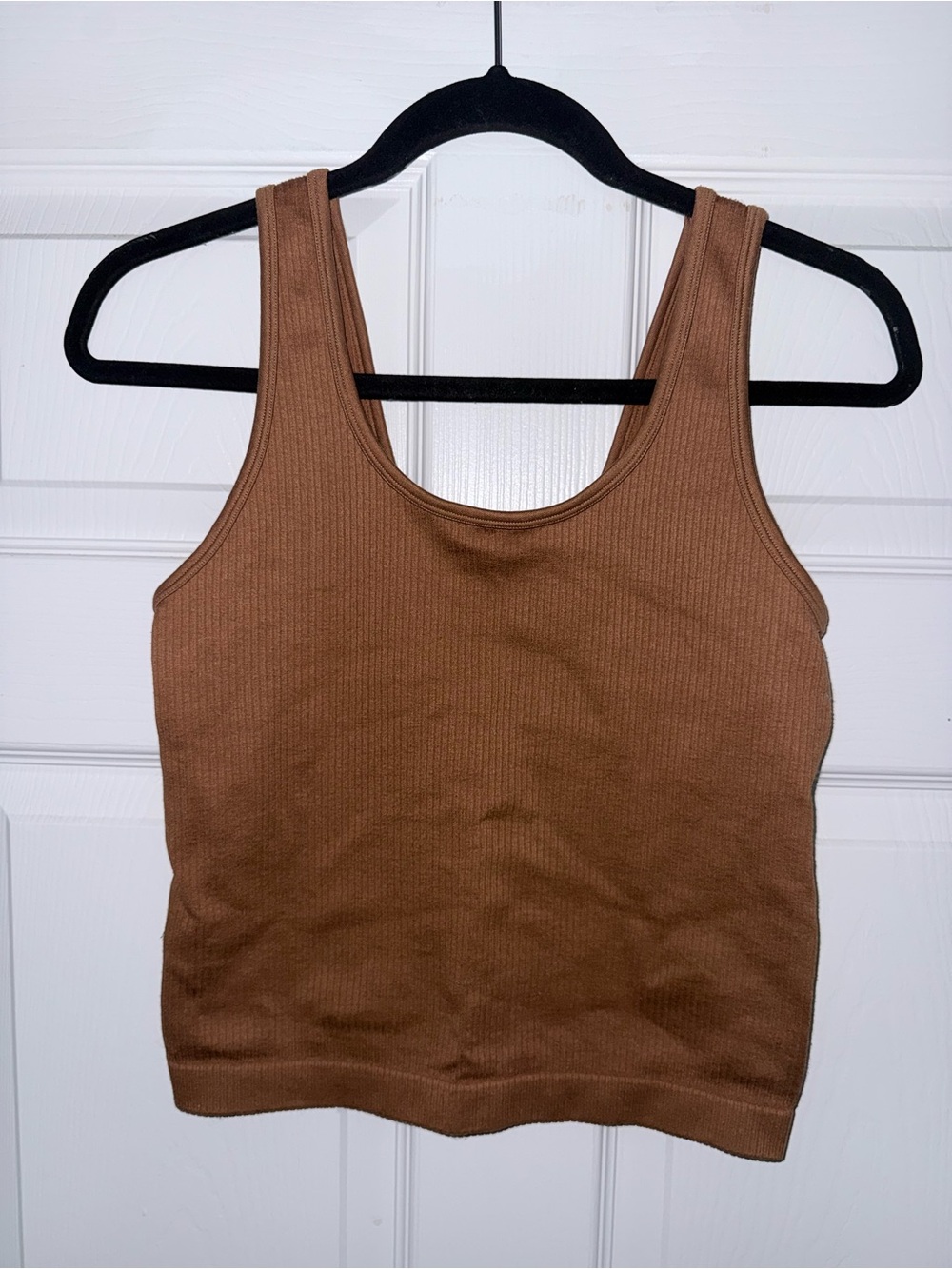 a new day Ribbed Brown Tank Top - Scoop Neck